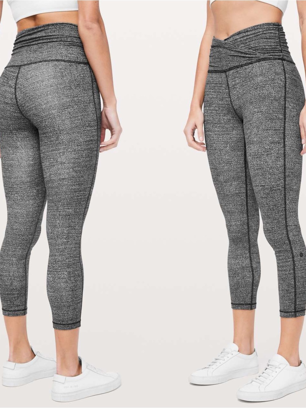 Lululemon Still Mind Crop Sz 4 *High Rise 23" In
Interlink Ice Grey Black